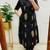 Aaysa floral printed black round neck pure cotton a-line kurta with trouser
