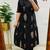 Aaysa floral printed black round neck pure cotton a-line kurta with trouser
