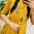 Aaysa floral printed yellow round neck pure cotton a-line kurta with trouser