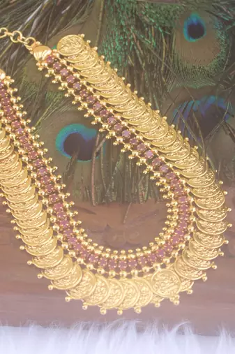 Kerala style kasu stone necklace