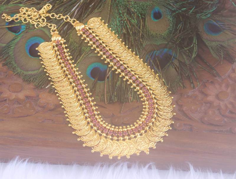 Kerala style kasu stone necklace