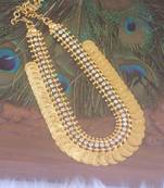 Gold plated kerala kasu stone necklace