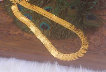 Gold plated kerala head coin long necklace 1