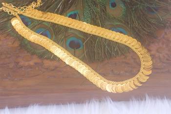 Gold plated kerala head coin long necklace 4
