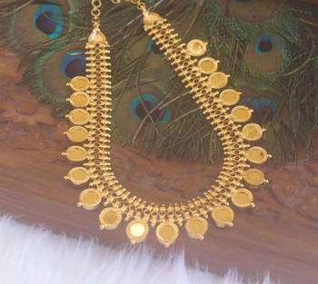 Kerala style premium gold plated palakka necklace 4