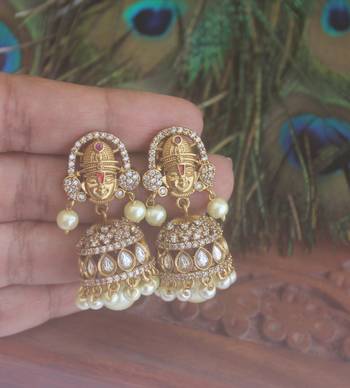 Matte finish kerala style jumka earrings 1