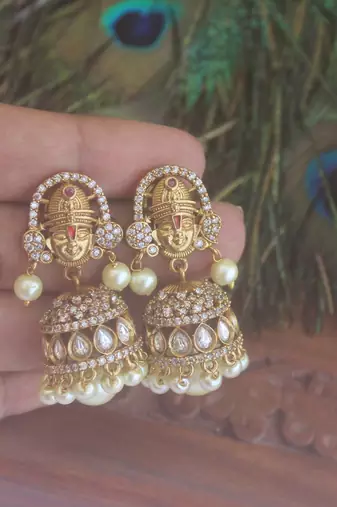 Matte finish kerala style jumka earrings