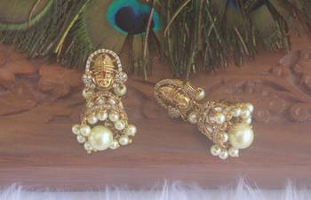 Matte finish kerala style jumka earrings 2