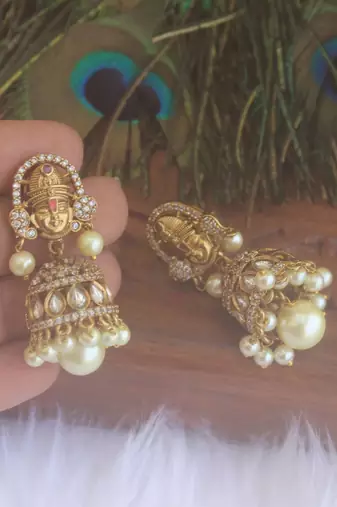 Matte finish kerala style jumka earrings