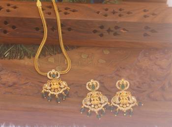 Matte finish temple beads necklace set 2