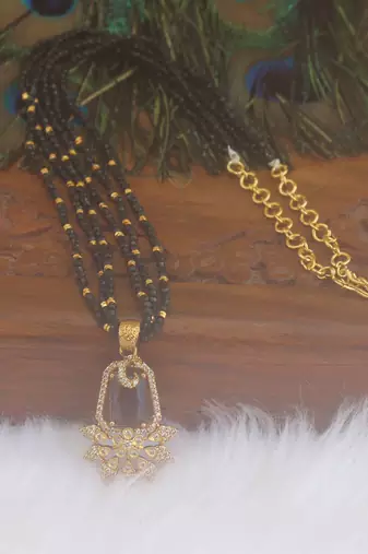 Handmade gold plated beads necklace