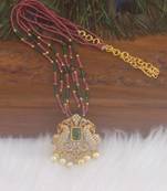 Peacock handmade beads necklace
