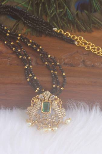 Peacock handmade beads necklace