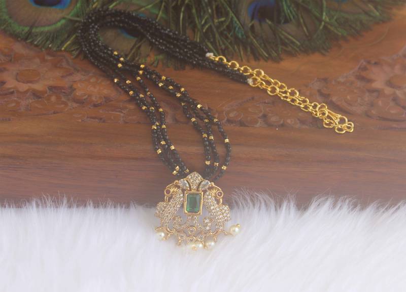 Peacock handmade beads necklace