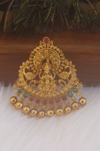 Matte finish temple peacock pendant