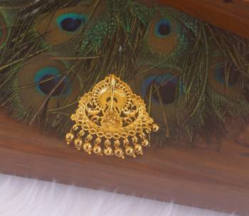Matte finish temple peacock pendant 3