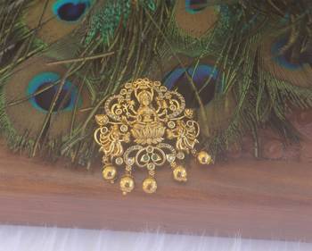 Matte finish lakshmi temple pendant 1