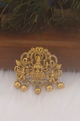 Matte finish lakshmi temple pendant
