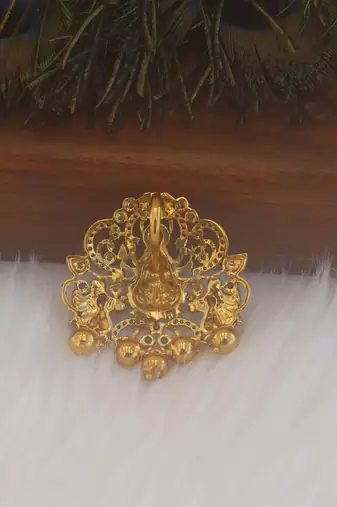 Matte finish lakshmi temple pendant