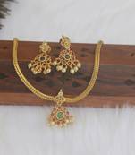 Matte finish kempu necklace set