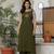 Olive Green Embroidered Cotton Kurta and Pant Set