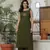 Olive Green Embroidered Cotton Kurta and Pant Set