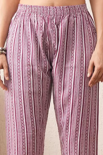 Women printed rayon occasional magenta straight kurta pant dupatta set