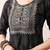 Gold embroidered chikankari  pure cotton black straight kurta pant set