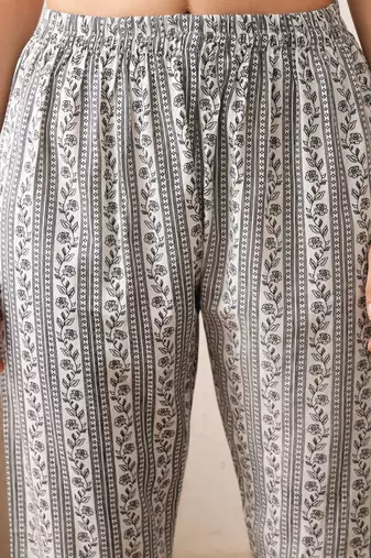 Gold embroidered chikankari  pure cotton black straight kurta pant set