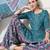 Women printed pure cotton occasional ramagreen straight kurta pant dupatta set