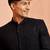 Black rayon sherwani set - hexagon sequin embroidery traditional festive, wedding wear