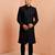 Black 3-piece indo western sherwani set - sequin embroidery wedding traditional wear