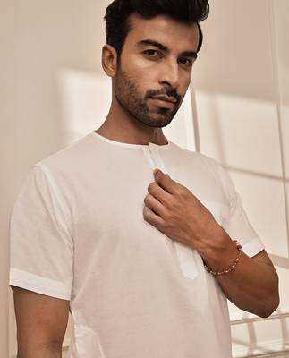white cotton mid-length kurta and palazzo set 2