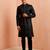 Black jute indo-western kurta pant set