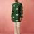 Green digital print kurta with cotton pyjama - animal floral set