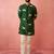 Green digital print kurta with cotton pyjama - animal floral set