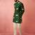 Green digital print kurta with cotton pyjama - animal floral set