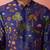 Blue digital print kurta with cotton lycra pyjama set