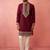 Wine chanderi kurta set with cream pyjama - premium wedding collection