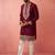 Wine chanderi kurta set with cream pyjama - premium wedding collection