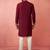 Wine chanderi kurta set with cream pyjama - premium wedding collection