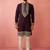 Purple chanderi kurta set with cream pyjama - royal wedding wear