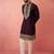 Purple chanderi kurta set with cream pyjama - royal wedding wear