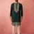 Bottle green chanderi kurta set with cream pyjama - wedding special