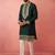 Bottle green chanderi kurta set with cream pyjama - wedding special