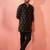 Black fine satin kurta with cotton lycra pant - modern festive set