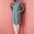 Blue cotton kurta with cream pyjama - designer festive set