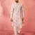 Lavender cotton kurta with cream pyjama - sequin embroidered set