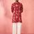 Maroon rayon kurta with cream flare pant - digital print set
