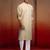 Beige cotton sequin ombre kurta with white trousers - festive set